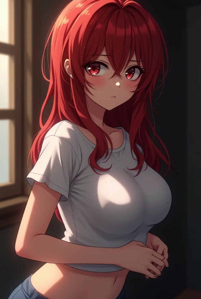 1 girl , fuck vaginal, intense, red hair, so wet, moan, light, in the bed.