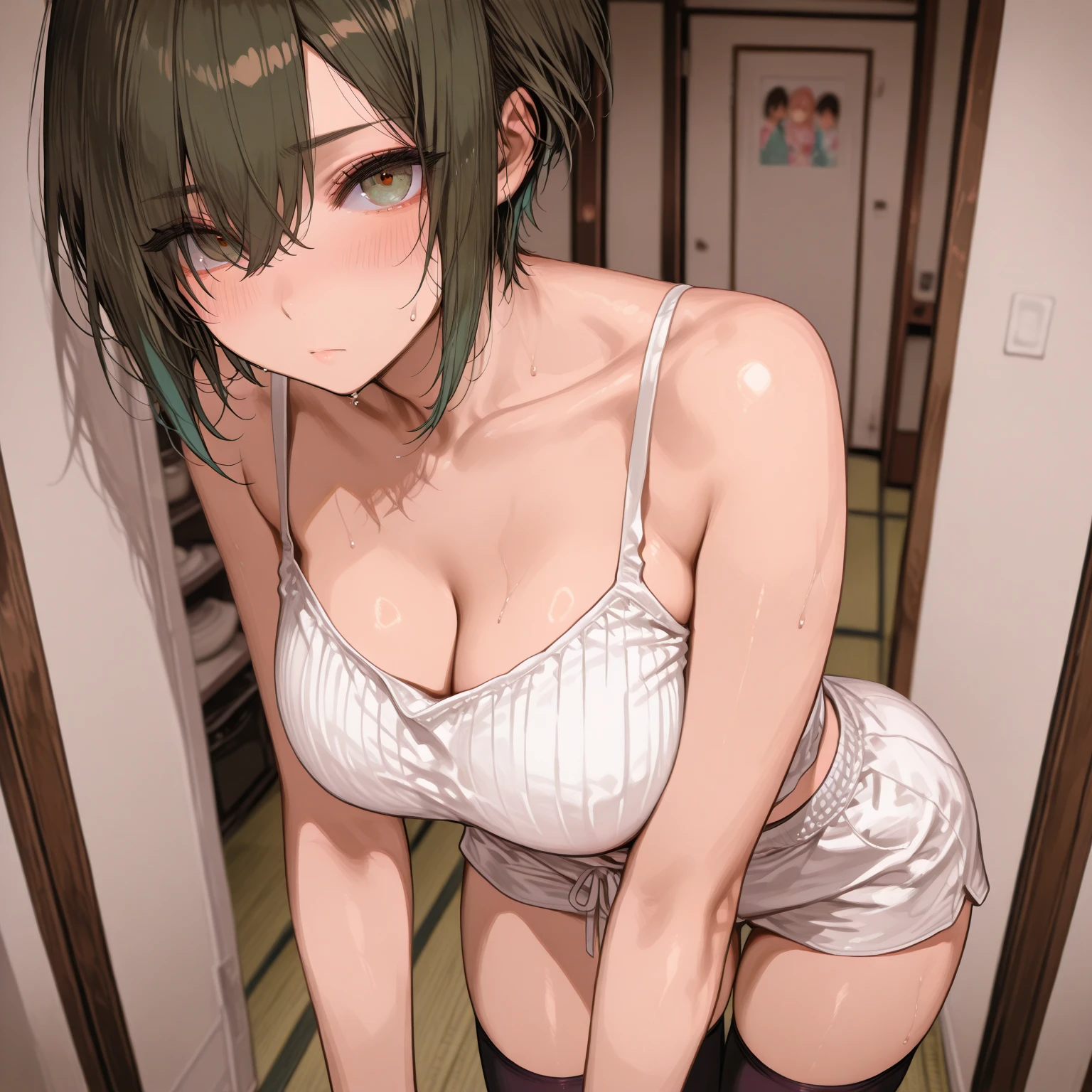 (Happy Crowd nudist))、Removable Work Wear Buttocks Examination, beautiful legs、Short-haired girl