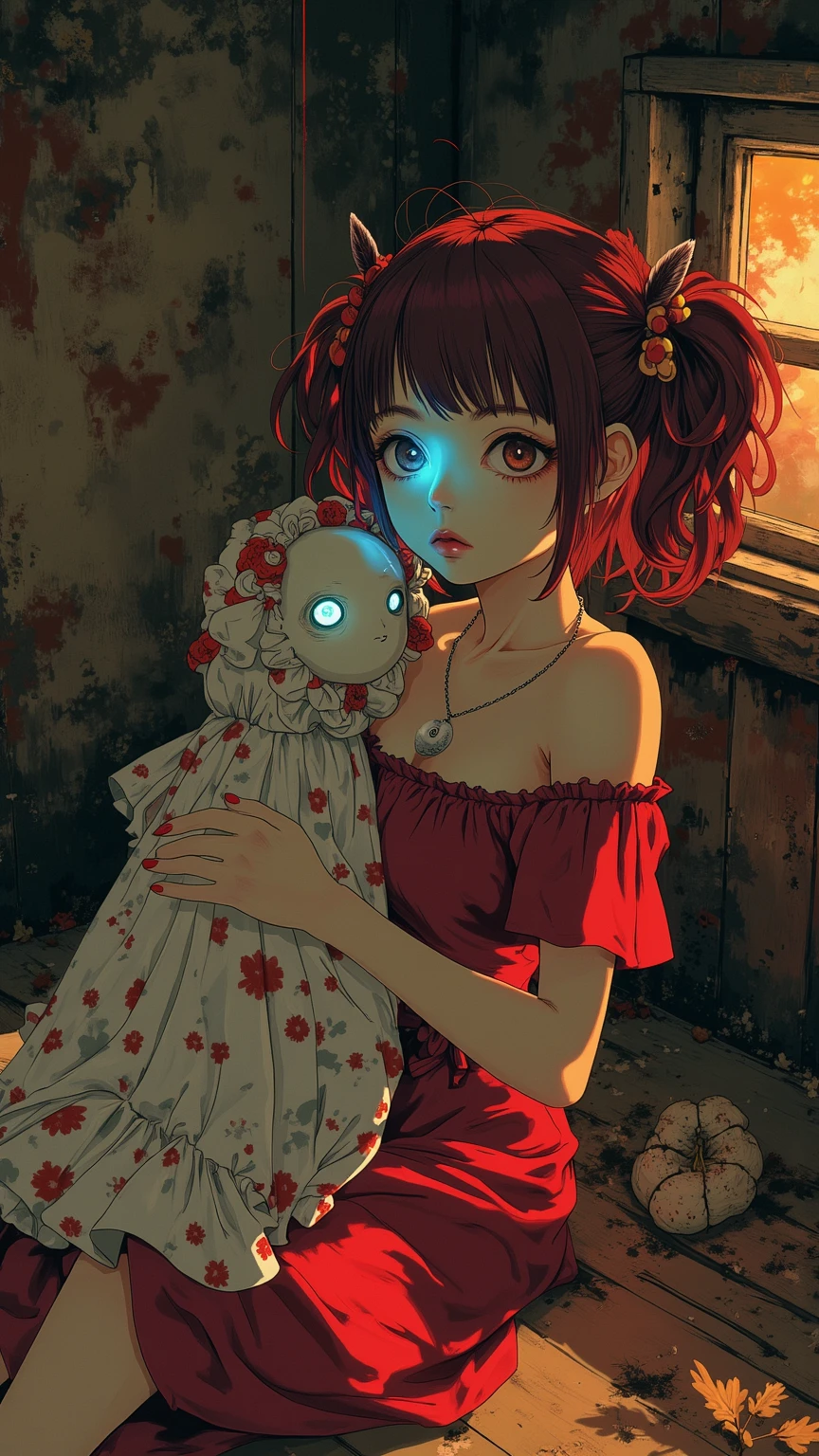 1girl, lily collins, ((freckles)), skull robot
