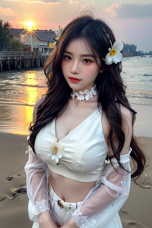 masterpiece, best quality, 1girl, Heart-Shaped_Boob_Challenge,fit body,chiffon skirt, lace skirt