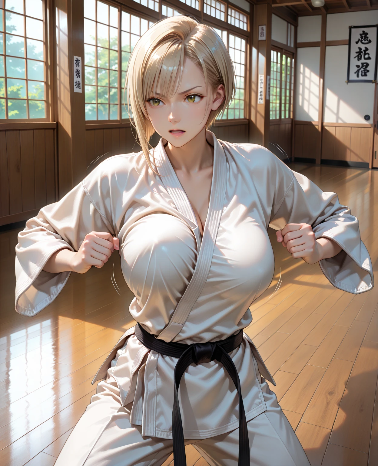 (Highest quality, 4K, 8k, High resolution, masterpiece:1.2), Very detailed, (Realistic, photoRealistic, photo-Realistic:1.37)、room、Japanese、Blonde pixie cut girl、(Completely naked)、Inhibition、close your eyes,、mouth half open、Rope both wrists、Sweaty skin、Sweaty hair、Shiny skin caused by lotion、Clips on nipples