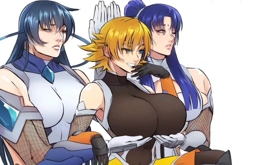 two women staring at each other, with rage, angry, BIG BREASTS, one with a COLOMBIA soccer team shirt (yellow, blue and red) and another with that of Argentina, no shields on shirts, only colors, 4k, Ultra Full HD, high quality
