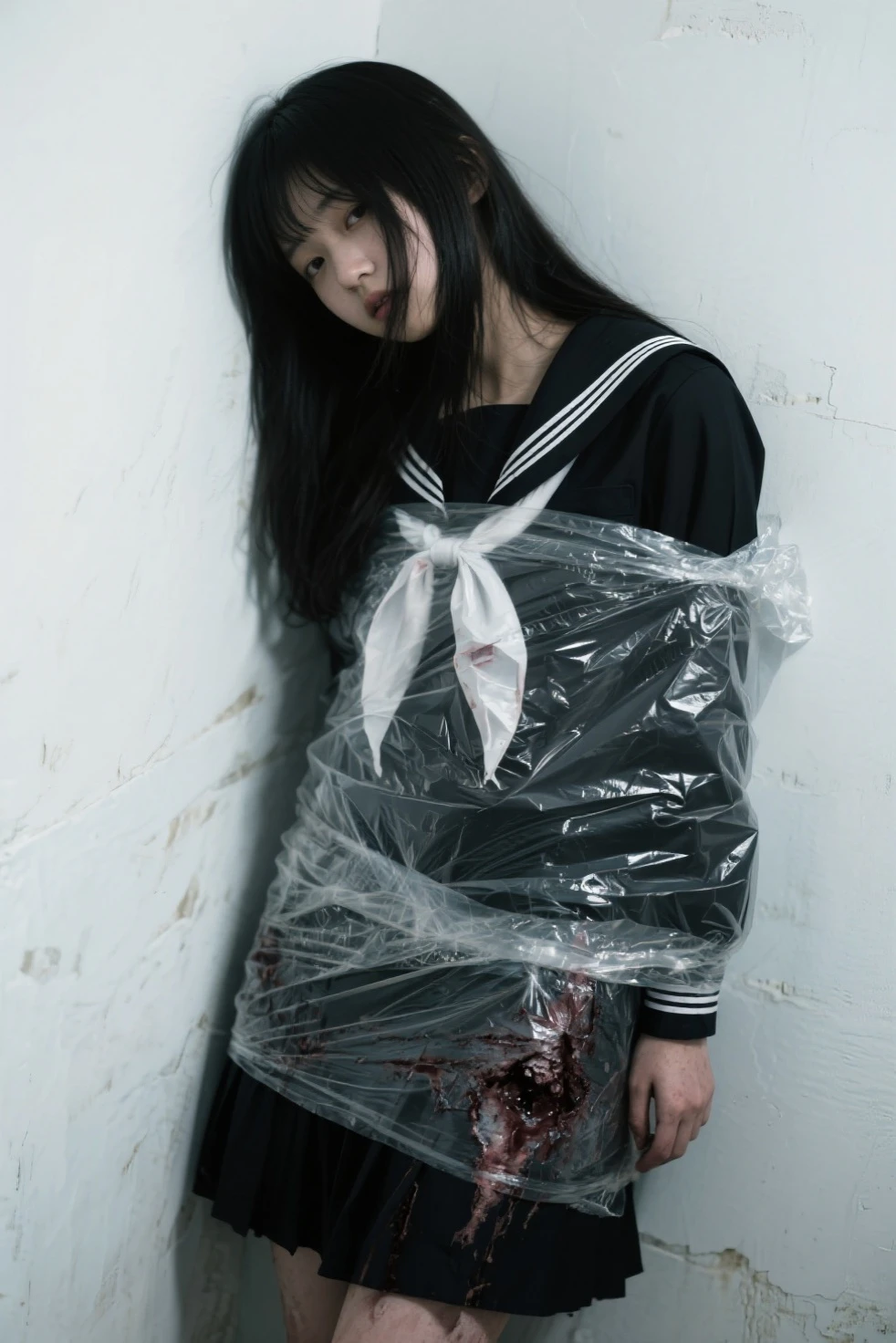 最high quality, masterpiece, 32k、Very detailed、Realistic、1 girl, Japanese women、Emerald green military uniformのコスチューム、High-grade, futuristic, sexy costume, Emerald green military uniform、US Army military uniform hat、Attractive K-pop idol-like outfits、Emerald green military uniform、class seal、Wears an emerald green military uniform hat(military officer uniform hat), Cute face, (photo Actual:1.3),Edge lighting, (Skin with attention to detail:1.2), 8K超High resolution, Single-lens reflex camera, high quality, High resolution, 4K, 8K, Optimal ratio of four fingers to one thumb, (Actual:1.3), cute 1 girl, Realistic、Super Realistic、32k、Very detailed、masterpiece, 最high quality, beautiful girl, beauty、Gorgeous girl, Medium chest、Big Ass, Narrow waist, Leg spread, Plenty of facial detail, City of the Future, Super detailed, High resolution, masterpiece, high quality, High resolution,ballgag ,bondage (Shibari,hands tied behind back:1.5), (Shibari:1.21),Tied up