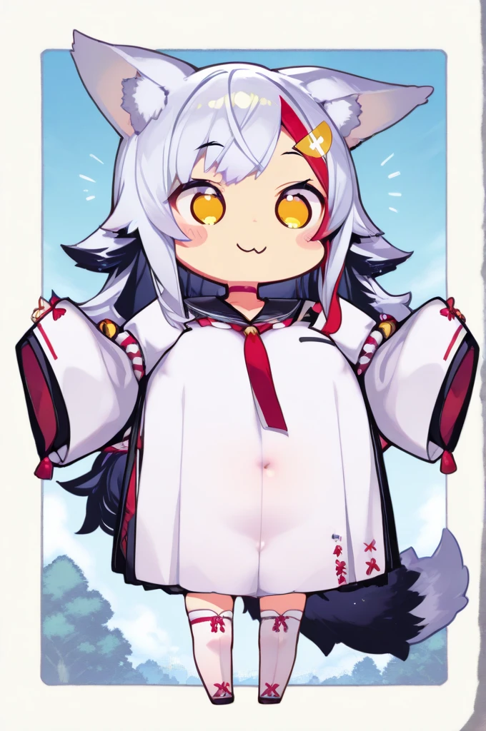 狼boy，Silver and white，Hanfu，boy，boy，Long hair boy，Hanfu robe，High slit robe，Color，Fairy，Fantasy style background，Outdoor Background，Immortal Cultivation Style，Wolf ears，Wolf Tail，hairy，furry，furry，furry，cute，grace，Bulge between the thighs，Hip bulge，Hip bulge，cute，hairy，Hanfu，furry，Big butt，Big Ass，Thick thighs，Plump thighs，Fleshy thighs，Immortal Cultivation，close up，Above the waistclose up shot，Above the waist，Upper body close up shot