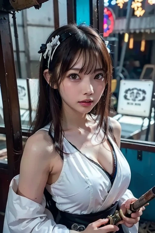 a korean woman wearing red bikini look, whose height is 10000000 kilometers, at the nano-sized miniature endless city of micro-sized endless continent world, she kneel down on top of a lot of nano-sized buildings which are much smaller than her, she feel happy and enjoy