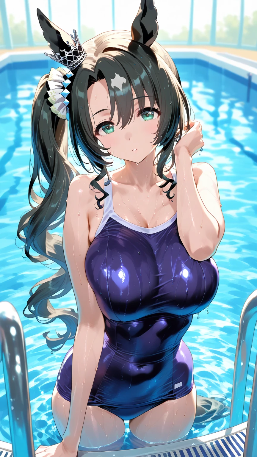 mastute piece,Best Quality,insanely detailed,8k cg,nsfw,
(shoot upper body:1.3),
(1girls:1.3),standing,looking at viewr,body in front,(both arms behind back:1.4),(navy blue school swimsuit:1.3),(bare breasts:1.3),(bare nipples:1.3),break,
blush,shy,(ecstasy face),(trembling:1.2),break,(light pink hair:1.1),
break,
perfect breasts,(perfect teats:1.2),(open mouth:0.9),(large breasts:1.3),
(poolside),