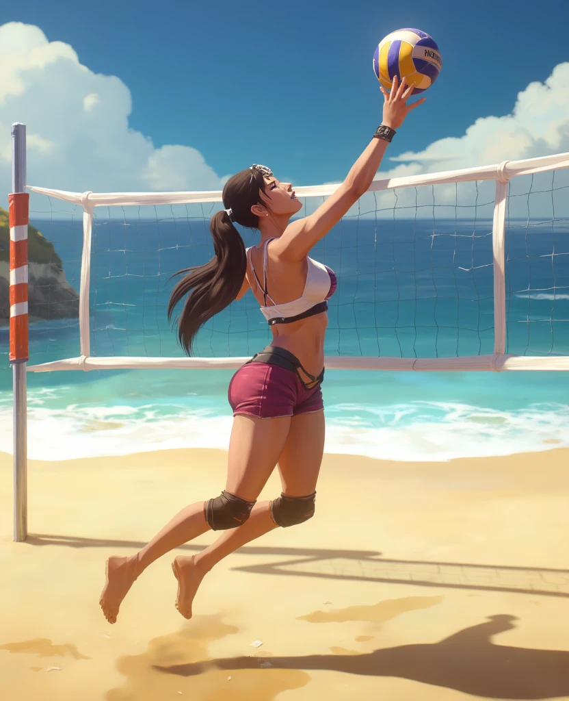 Horse volleyball female player