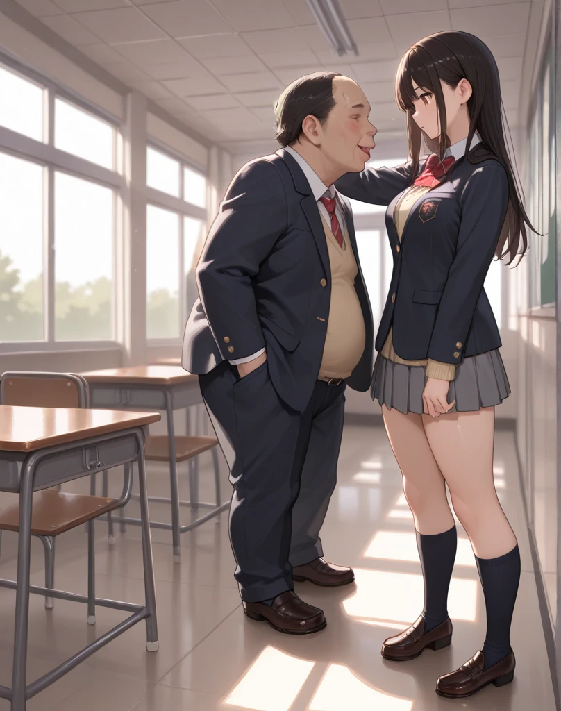 score_9, score_8_up, score_7_up, 10boys, 1girl, mature female, (mother and son), kid, kid fucking , vaginal penetration, penis in pussy,  standing missionary,  naked, hand on butt,  in a crowded classroom, students taking pictures with cellphones, side view, kissing, woman lifting kid in air, hand on head