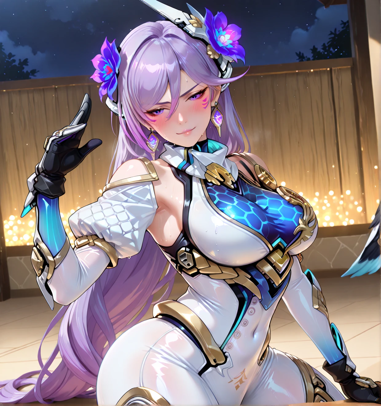 (8K, Highest quality, masterpiece:1.2),\(eye\),(\(Garment Details\)\),(Huge boobs) ,高画質CG Unity 8K ファイルサイズが大きい,Very detailed,High resolution,美しいeye,Ray Tracing,Dramatic Shadows,finely,Hyper Detail,(1 girl:1.3),(alone),Long Hair、wear(Cosplay_,Very cute black and purple lingerie with frills,Short skirt),blush,Thick thighs,((eyeに見えるパンティー)),((Black panties)),Knee socks,Two-dimensional woman,((Squat)),((Face forward and spread your legs wide)),((Place your hands behind your head)),Lift your butt,Simple Background,Sweat a lot,Female masturbation,Show the whole body