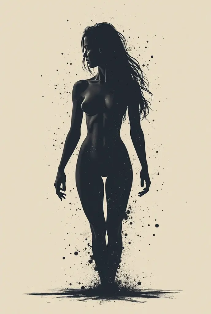 A stunning abstract art piece showcasing a feminine silhouette, painted with exquisite ink brush strokes. The artist masterfully captures the essence of motion and fluidity, highlighting the woman's curves and lines through a mesmerizing interplay of light and shadow. The background is composed of a harmonious blend of neutral tones, providing a serene backdrop for the central subject to stand out and captivate the viewer. This artistic masterpiece embodies a sense of tranquility and serenity, inviting onlookers to delve into the abstract beauty it presents.