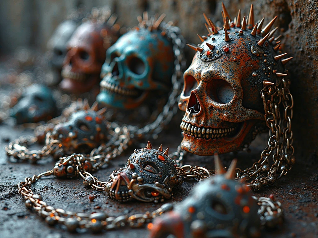 Dark ambient, Intricate Details, Studio Lights, Mystical Ambient, Mechanical, Asymmetric, Mystical Ambient, the result rendered must be made it from parts of the dead human bodies and skulls, skeletons of poisonous vipers and snakes and other reptiles, bones, worldly scum, still life should be surrounding the main objects artwork, horror, evil, hell, murdered innocents and must look very real with a blooded crown of spines, rusted and worn metallic chains and it must transmit the pain of the crucifixion of Jesus Christ, art by Carne Griffiths, Wadim Kashin, Anton Semeno aka Gloom82 and Tea Jagodic.