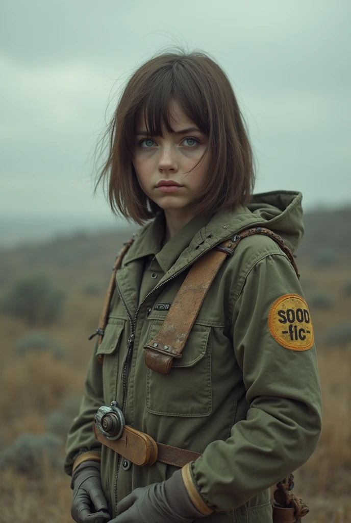 "In a postapocalyptic world, surge Emma, una joven pelirroja cuyo cabello indomable ondea al viento como una llama en la oscuridad. Your fair skin is dotted with freckles, como constelaciones en un cielo nocturno, mientras su rostro muestra las marcas del tiempo y la lucha por sobrevivir en un mundo desolado.
Los ojos de Emma, de forma felina y color ocre claro, They shine with determination and cunning, scanning the horizon for danger and opportunity alike. His face is marked by the dirt and dust of the road, testigo de sus batallas diarias contra las fuerzas que amenazan su existencia.
Vestida con ropas desgastadas y andrajosas, that offer little protection against the elements and dangers of the outside world, Emma lleva consigo el peso de la supervivencia. Their garments are adorned with improvised patches and patches., testimony of his ingenuity and ability to adapt to the most adverse circumstances.