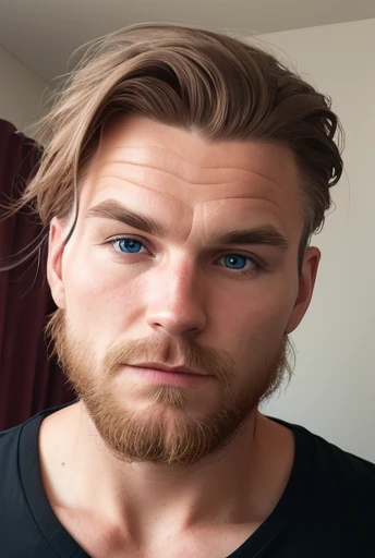 Perfect muscle god beard blonde beautiful blue eyes