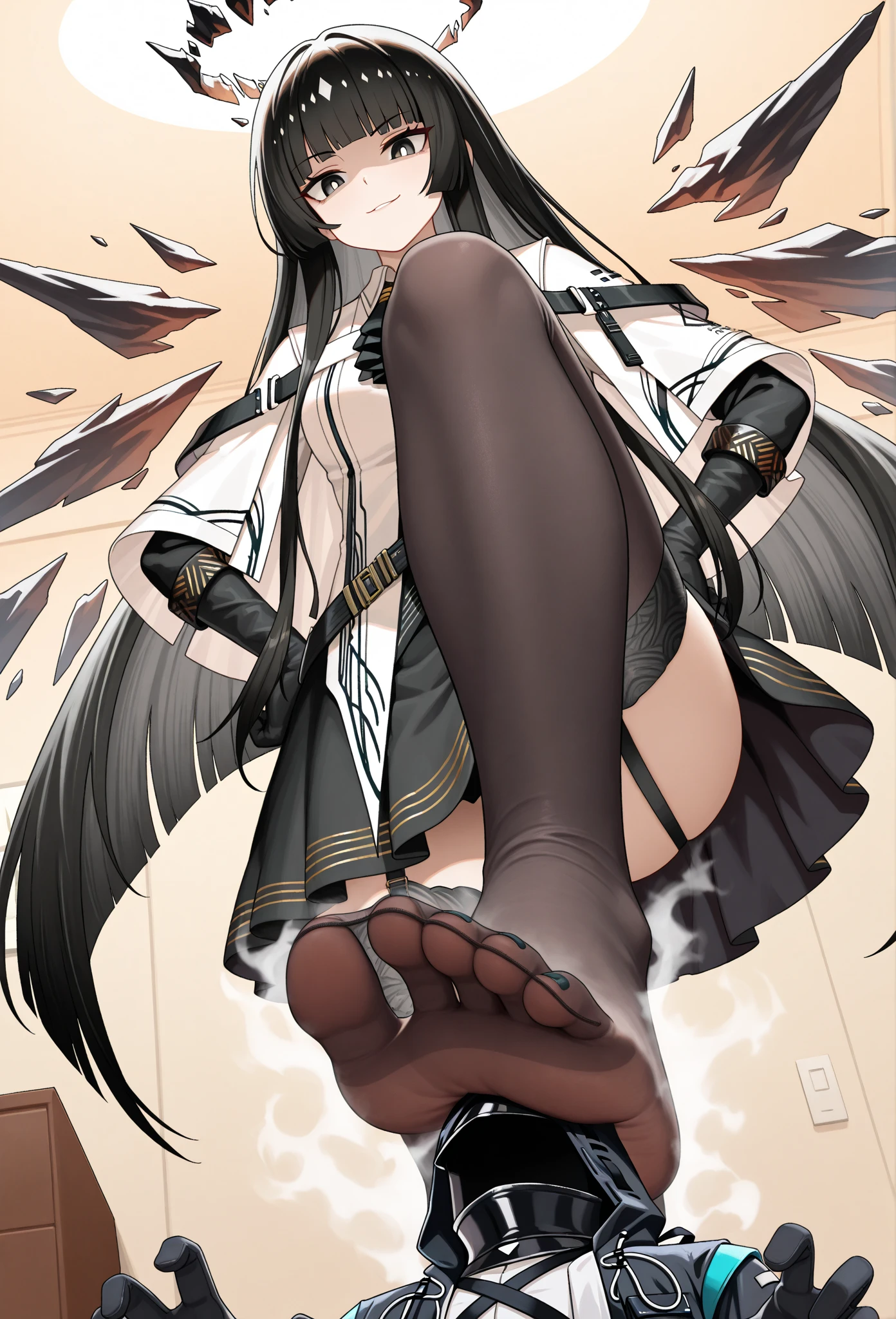 1 chica junkotvv,pelo negro,ojos rojos, orejas de gato, mucama,coletas,tareme eyes,yandere,sentado en la cama,2piernas,enfoque de piernas,manos en el muslo, diademas en forma de x,Desde abajo,ojos medio cerrados,jitome,Rubor, boca abierta,perspiration,vapor,bare pies,2pies,pies,(cinco dedos del pie1.5),soles of pies,pies focus,perspiration,vapor