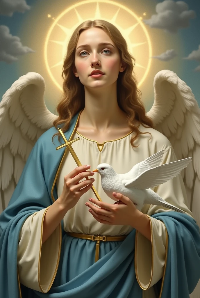 angel de pinturas antiguas con alas de mariposa