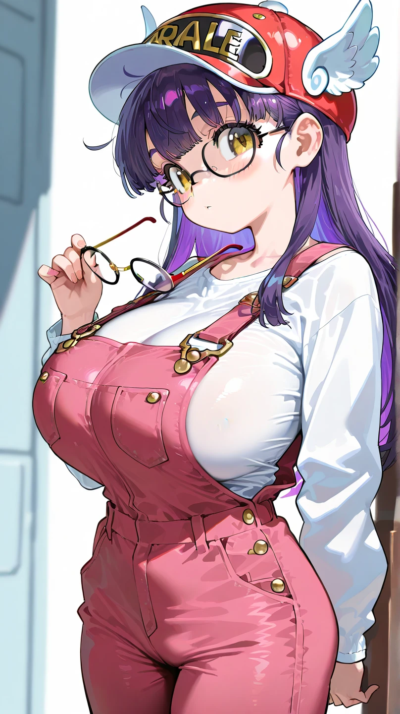 1 Cute naughty peasant girl, Pastel colors hair, medium breasts, Thighs, black hair, short hair, (low twintails), glasses, standard height, (anxious face:1,2、blush:1.2, quiet personality:1.2, shy), (naked), at the adventurer's guild, A bulletin board with posted paper