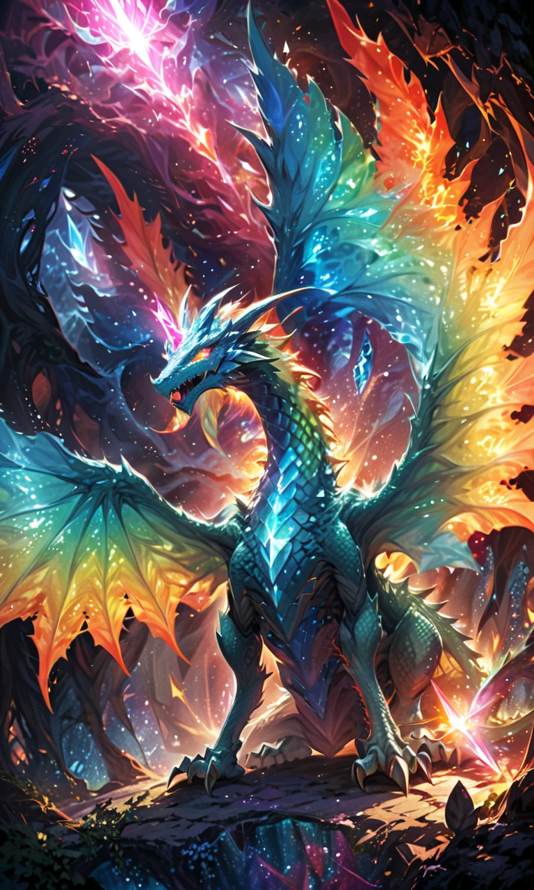 dragon on background, (mysterious:1.3), ultra-realistic mix fantasy,(1 giant eastern dragon:1.3) behind an asian woman holding a glowing sword,void energy diamond sword, in the style of dark azure and light azure, mixes realistic and fantastical elements, vibrant manga, uhd image, glassy translucence, vibrant illustrations, ultra realistic, long hair, straight hair, light purple hair,head jewelly, jewelly, shawls,light In eyes, red eyes, portrait, firefly, bokeh, mysterious, fantasy, cloud, abstract, colorful background, night sky, flame, very detailed, high resolution, sharp, sharp image, 4k, 8k, masterpiece, best quality, magic effect, (high contrast:1.4), dream art, diamond, skin detail, face detail, eyes detail, mysterious colorful background, dark blue themes, <lora:Haute_CoutureXL:0.8>