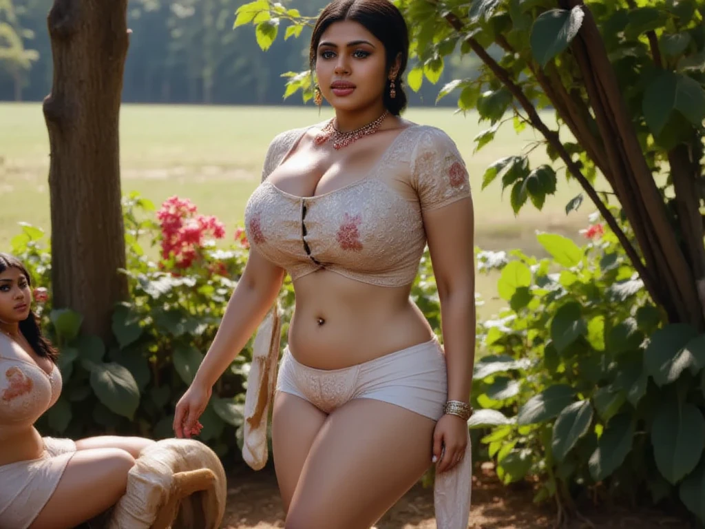 Anushka shetty, An Indian sexy matured woman,(full body ), (nude:1.4), (ultrarealistic crown on head :1), (long realistic necklace:1.5 ), (hindu symbols tattood on body:1.5 ), (intricate henna tattoos), (sari and dupatta dress ), BREAK, (small :1.5 ), BREAK, staring at viewer, she is nude, ((smiling ), (perfect fingers),(lifelike fingers), BREAK, Ultrarealistic skin,( lifelike muscles) , stretch marks on body,((detailed shaggy boobs)) , (nude:1.3), (wide hips :1.5), (voluptuous and curvy ass:1), (curvy muscular thighs :1.2), (elegant chignon hairstyle:1.5 ), BREAK, ((16k)),(highres), (cinematic photography), hyperdetailed face, hyperdetailed body, Hyperdetailed limbs, hyperdetailed background, (detailed face), detailed eyes, perfect face, (expressive eyes), (masterpiece), natural lighting, 8k, dynamic composition, epic, exquisite composition, professional photography, canon eos d5,togruta,(ultra-high texture quality), (ultra-high pixel texture) (award winning photograph), DLSR, RTX, (HDR), (cinematic grains), ultrarealistic pubic hair, b1mb0, sweat, BREAK, A realistic and cinematic full body photograph of mawara hocane , ((thick voluptuous curvy woman)) ,((ultrarealistic face)) , ((sharp image)), 16k, UHD, extremely detailed image, nude, hairy pussy (extremely muscular:1), (lifelike muscles:1), Standing outside the ancient hindu temple ,