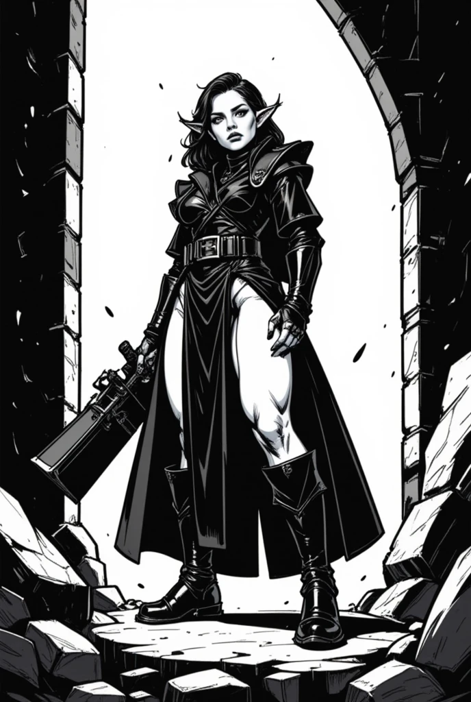 TheOldShadowrunStyles a sexy punk woman, a (gun)and a strong gang man and a car explosion city firefight