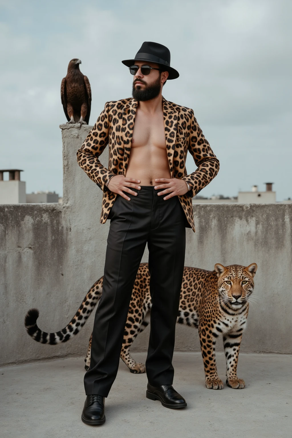 Tiger wearing thick gold chain, sitting in a king&#39;s armchair, beautiful women around you, ((High definition, 8k resolution, detaileds, dramatic lighting, high-quality shadows))