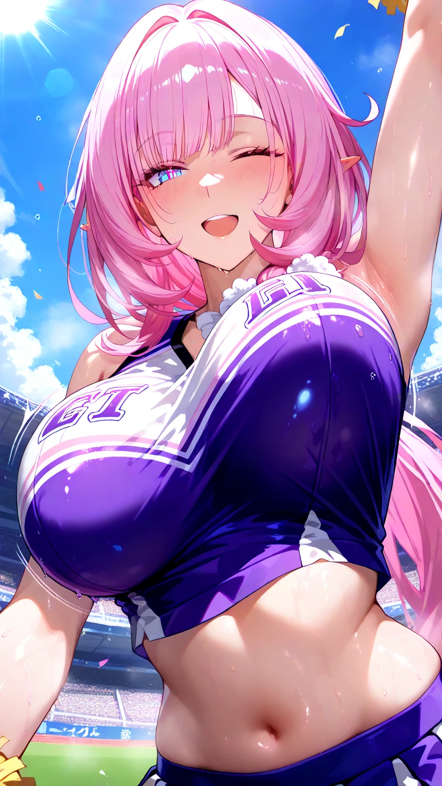 young girl.cute woman.sexy woman. woman.masterpiece.High resolution.highest quality.at the stadium.sexy pose.kind eyes.smile.shy.H cup breasts.big breasts.wonderful bust.round and big bust.realistic skin texture.beautiful flowing hair.at the stadium.Naughty cheerleader costume with a lot of exposed skin.colorful costumes.Sexy and annoying revealing cheerleader costumes of various colors.Sexy small sheer high leg panties with little fabric.Panties that dig into your crotch.fine-textured skin.Cheerleader with exposed nipples.sexy garter belt.A lot of semen on the body and face.A large amount of semen was splashed on my face and chest....spread your legs.drenched in sweat.sexy pose.show off your butt.from below.wonderful.