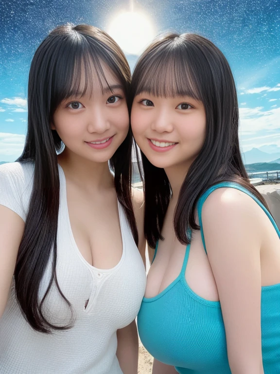 (4K、highest quality)、(realistic、Photoreal)、(Yakian)、
1 girl、One person、whole body、(face to viewer)、
perfect hands、look up_w_viewer、
Outside the house、sandy beach、detailed face、best smile、white hair band、(light brown bangs:1.2),braided hair, golden ratio face、fwe eyebrows、detailed ears、detailed nose、detailed mouth、(huge breasts, cleavage:1.2),(Shwy Pwk Swimmwg Race Suit 1.6), (camel toe),fiery idol pose,put your arms behwd your back,raise both arms,(Aside)