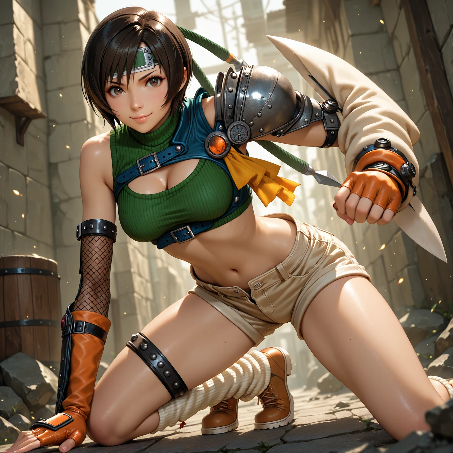 Dragonball Z, super Sayan warrior, 15 years old girl. Clothing tattered from battle. NSFW
