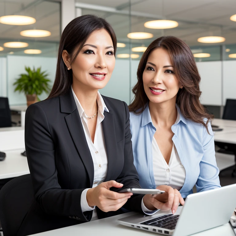 brunette girl office