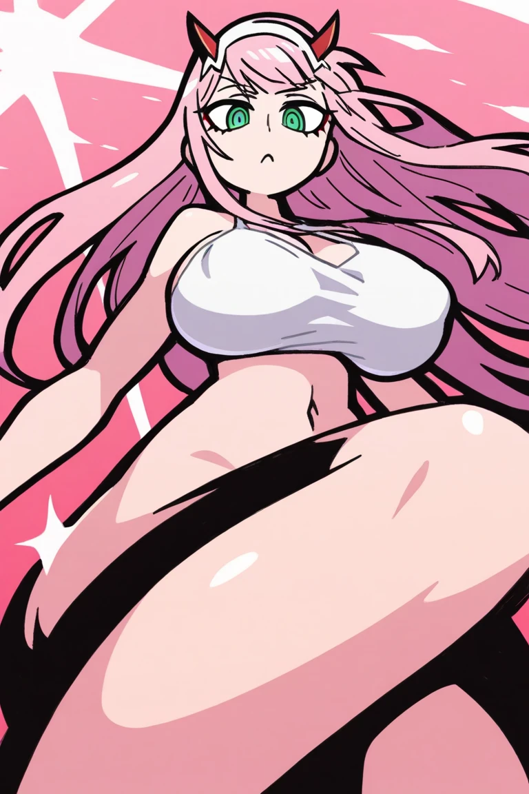 Pink hair, black glasses, pink eyes, extremely blushing, having very small breasts, wearing a bikini, being a reserved girl.