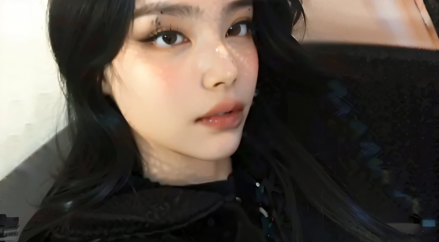 There is a blurry photo of a young girl with long hair, Guviz, obscured face, ulzzangs, Blurred face, blurry image, grainy low quality, Phlegm sputum, phlegm : : 5, Tumblr, shikamimi, ((Supersaturation)), guweiz masterpiece, very very low quality picture, soft and blurry, bbwchan,
