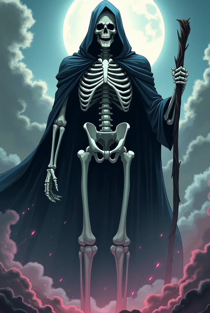 Magv1ll, Skeleton Necromancer doing science experiments, glowing eyes, gorgeous torn black robes, cemetery, night, full moon