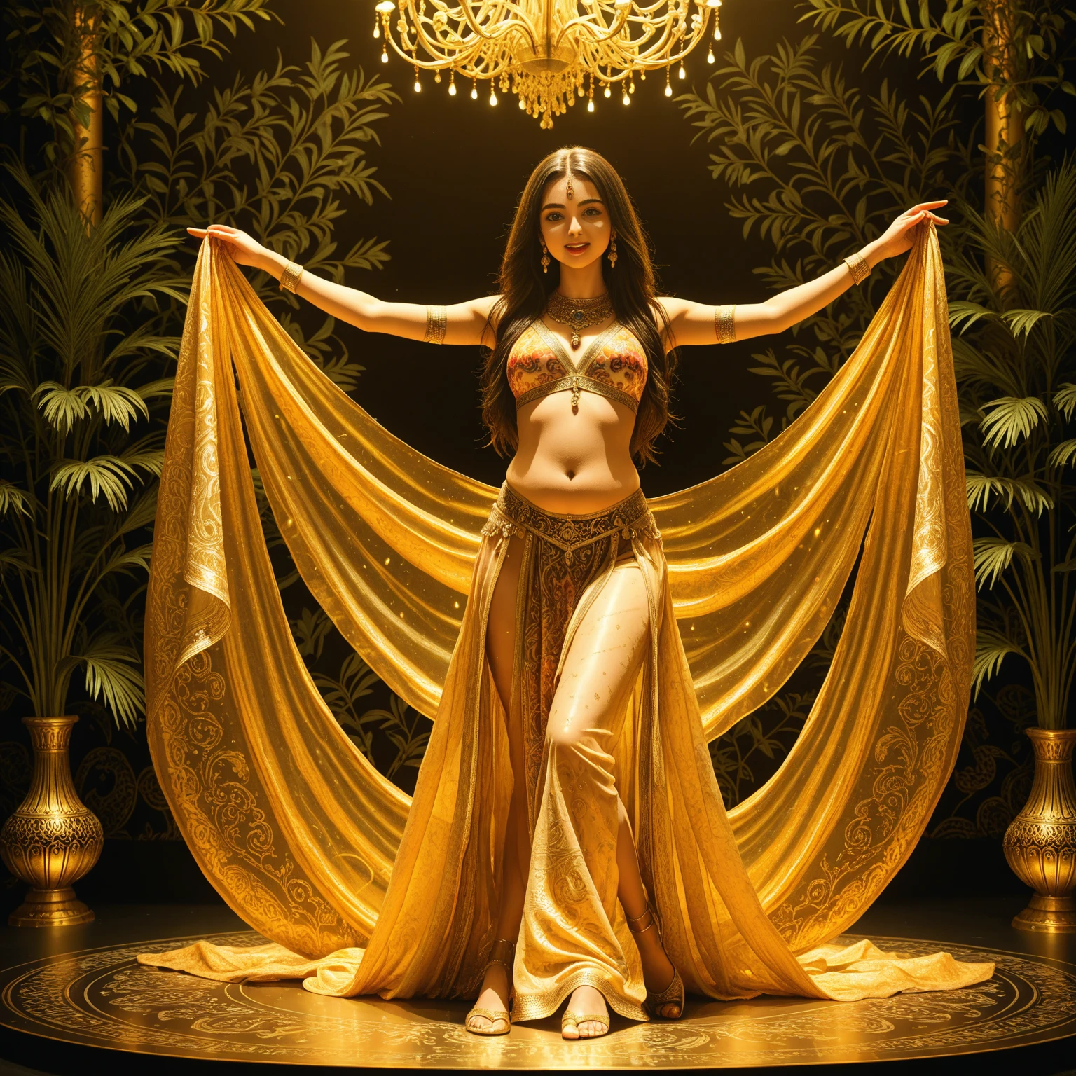 "In a surreal and enchanting realm, {{a woman}} is enveloped in a cocoon of velvet fabric that shimmers with iridescent sparkles. The velvet fabric wraps around her body in sinuous folds, creating a sense of intimacy and protection. Strange and whimsical creatures dance around her, their forms morphing and shifting in the surreal landscape. The art style should draw inspiration from the works of Max Ernst and Remedios Varo, with a focus on creating a sense of wonder and magic. The camera angle is a close-up shot, capturing the intricate details of the velvet fabric and the expressive features of the woman's face. The image should be rendered with soft, diffused lighting and a rich color palette, evoking the enchanting atmosphere of the surreal realm."
