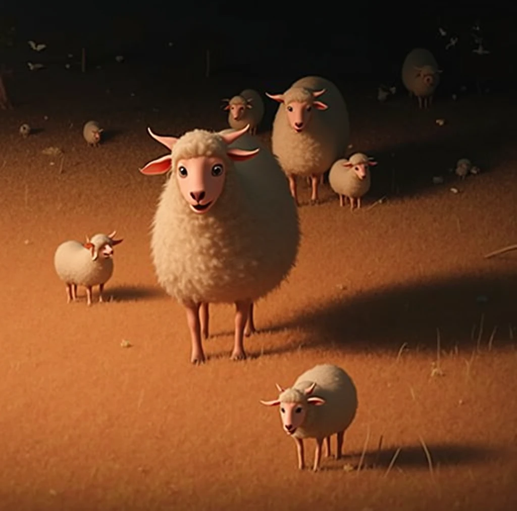 close-up shot of several frightened sheep inside a cave, soft (backlight: 1.3), volumetric lights (Cinematics: 1.2), intricate detail (season art: 1.3), Rutkowski