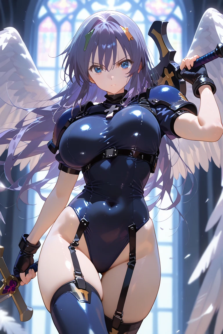 ultra detailed hands、ultra detailed eyes、(black thigh boots)、(garter strap)、(huge breasts:0.9)、visible chest、(thick thight:1.3)、A sexy、grinning evily、Black sailor suit、spread legs、underwear、 skirt、short black hair、solo、nurse、(street)