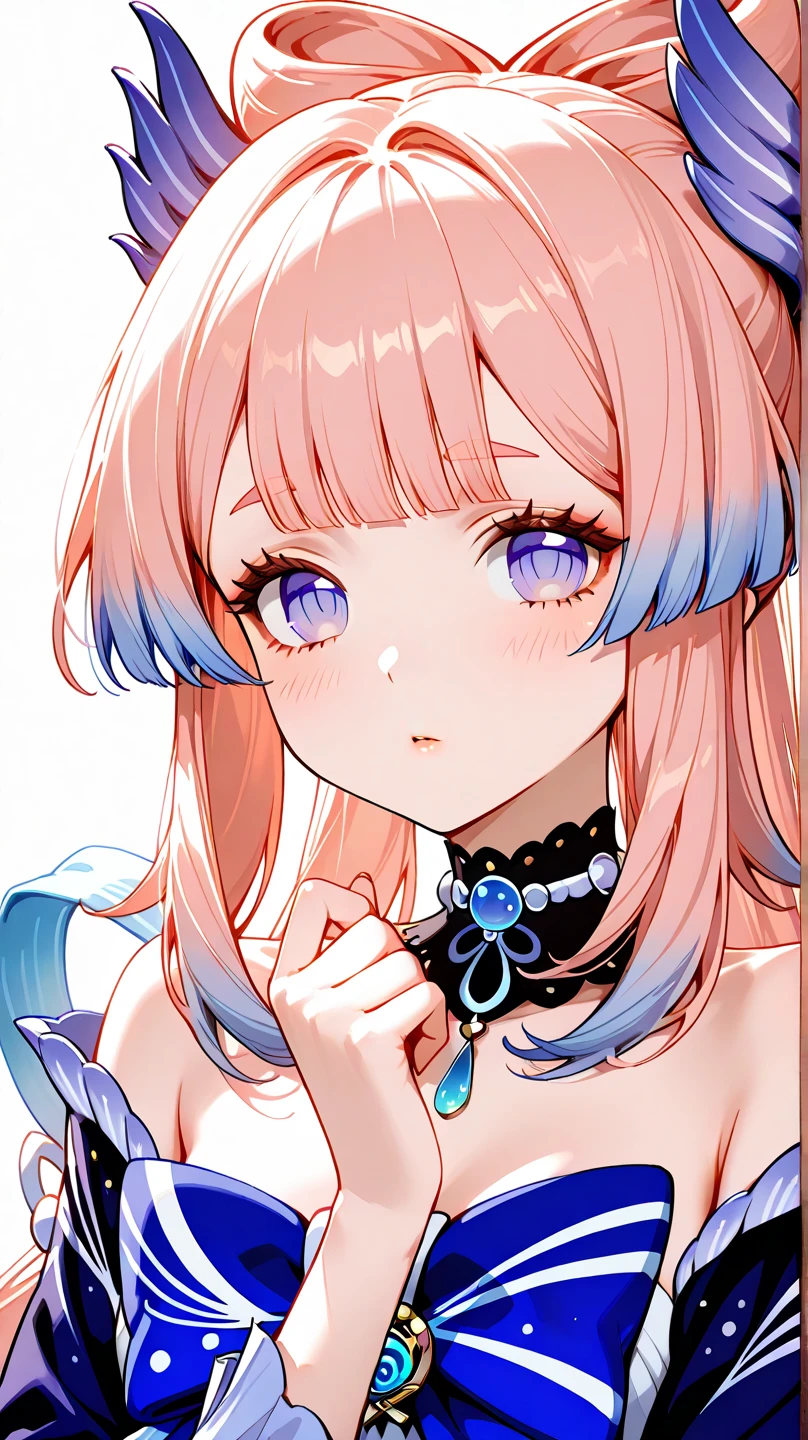 1girl in, 独奏, Miku Nakano, A pink-haired, butterfly hair ornament, Best Quality, masutepiece, fine detailed shiny eyes,Colossal Nipples Pink Full Nude
