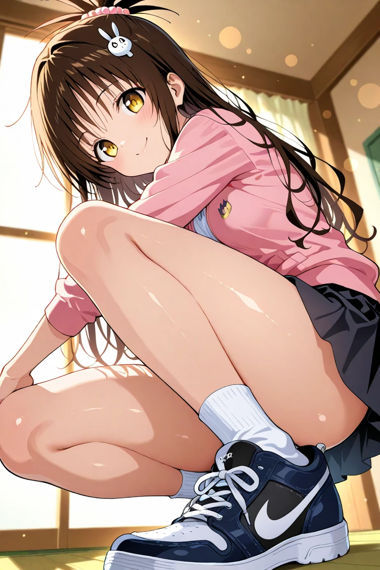 double v,from front,focus on panties,fine underwear,{{{print panty1.1}}},flat chest
,BREAK,
Kotori Minami ,minami_kotori_lovelive,
long_hair, brown_hair, one_side_up, smile, blush, bow, yellow_eyes, hair_bow, brown_eyes, bangs, minami kotori, long hair, yellow eyes, bangs, hair bow, green bow, skirt, shirt,, white shirt, short sleeves, pleated skirt, white socks, striped, collared shirt, indoors, miniskirt, bowtie, red bow, blue skirt, plaid,  plaid skirt, red bowtie,sweater vest, striped bow, summer uniform, otonokizaka , striped bowtie,
,BREAK, 
{{{shaded face}}}, naughty smile, mock smile big, happy smile, open mouth, looking down at viewer, masterpiece,absurderes, beautiful detailed face
BREAK,
,Squat,looking down at viewer,Squatting, 
(lower body shot, View from below, View from the front:1.5), very low - angle,looking down at viewer,
((masutepiece,hight resolution)), masutepiece, Best Quality, , absurderes, Perfect Skin, Detailed skin texture, ultra-detailliert, 8K, Intricate details, beautifull detailed face,hight resolution, 1girl ,from front.
indoors,locker room