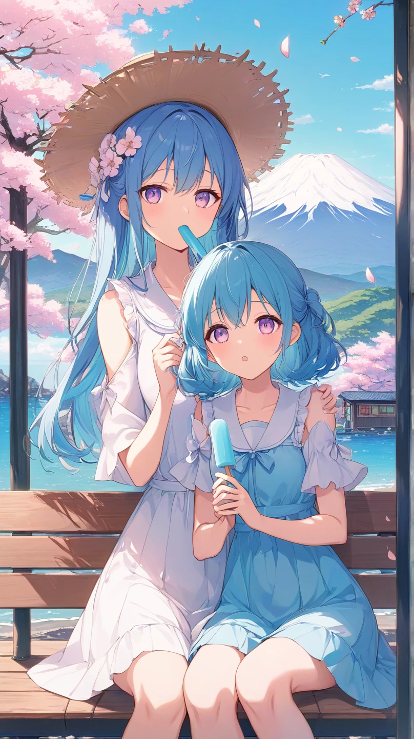 Anime girl cooling off under her skirt with fan