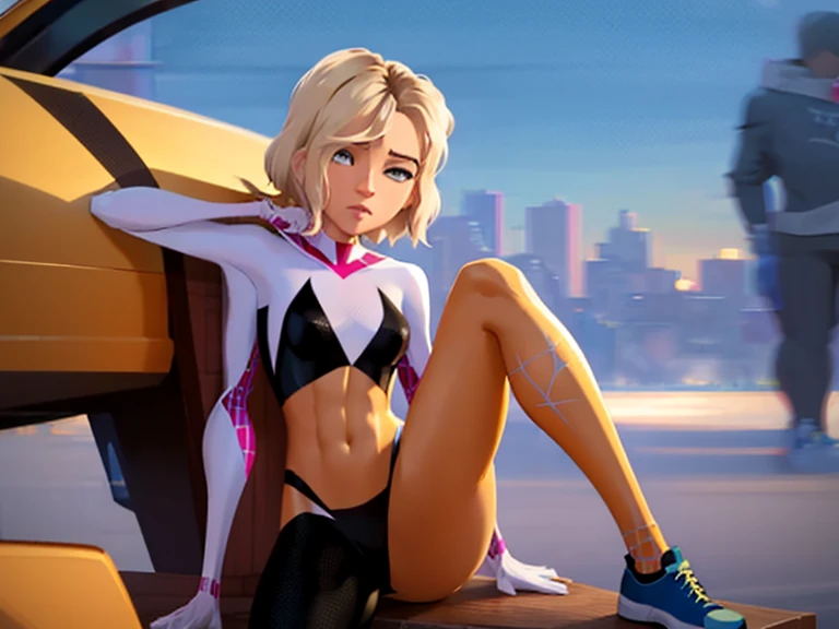 realistic, realism, photorealism, photo-realistic, high contrast, (photorealistic:1.4), (perfect female figure), 8k high definition detailed realistic, NSFW, (best quality, masterpiece:1.2),  photon mapping, radiosity, physically-based rendering, best quality, highly detailed, 1girl, sgwen, inside, outside, sitting at bus stop, spread legs, cameltoe, pussy outline, no underwear, slutty_microbikini, sexy, pussy, pubic hair, upskirt, looking at viewer, open mouth, tongue out, winking, pussy, pubic hair, slut, sexy, nsfw
