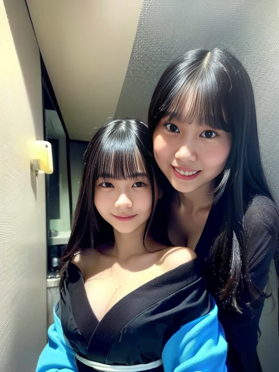 Couple of two cute girls, selfie
