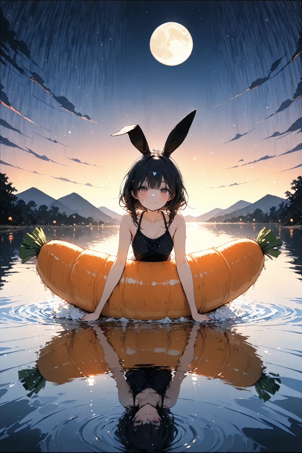 ((Masterpiece)), ((Best Quality)), (Very Detailed), ((Very Detailed)), 4K, (8K), very aesthetic, absurdres highres, 1girl, (anthropomorphic rabbit, furry, kemono:1.5), Draw male and female participants enjoying a sunny pool party. They are wearing colorful swimsuits and enjoying playing in the pool. With a blue sky and sun in the background, deck chairs and umbrellas line the poolside. Participants are smiling, tossing beach balls to each other, and relaxing on floats. The sun's rays reflect on the water surface, creating a scene full of fun and vibrancy.
