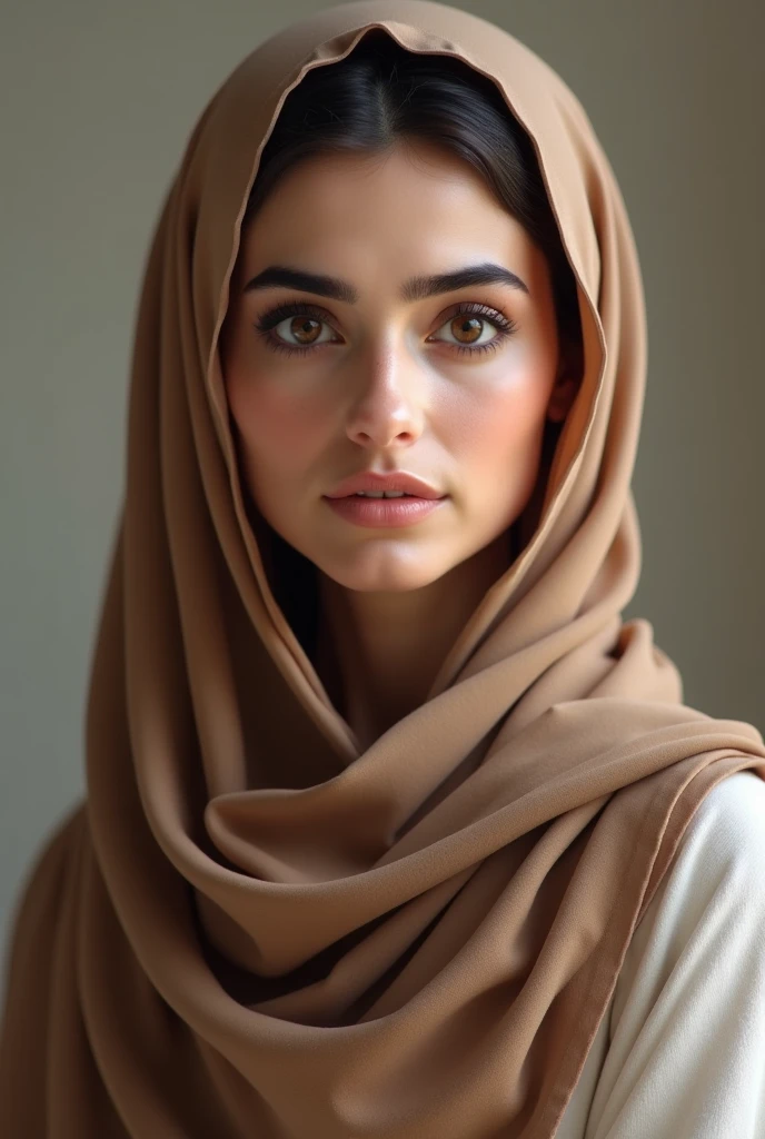 Hijab girl in studio . Two light photography. Shoot by canon r1. Two soft light come from godox v1.