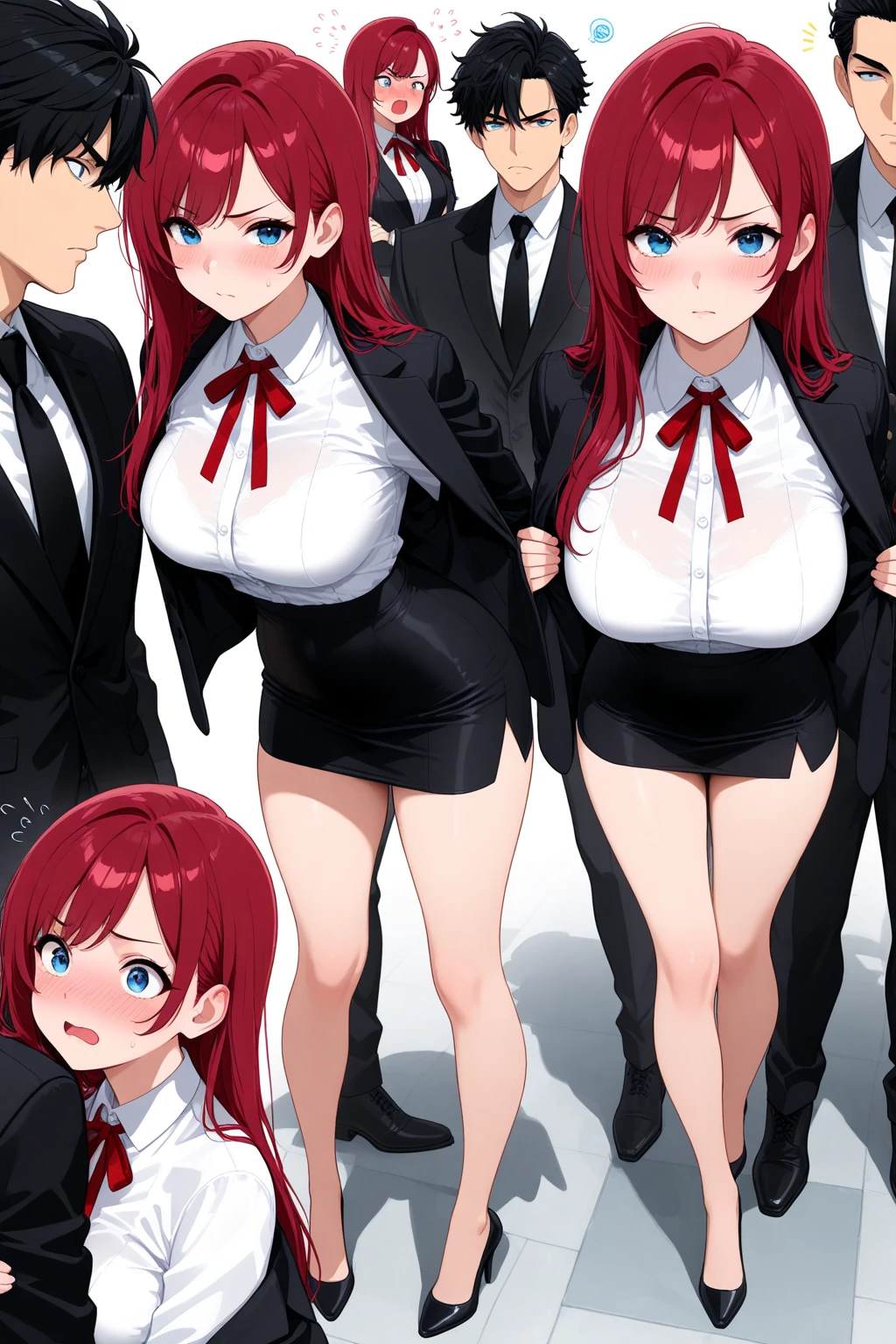 Maki Nishikino、lovelive 、One Girl, crowded train、crowd、on the train、Attacked by a molester、Five Fingers, mini skirt, Petting、Highest quality, Displeased face, blazer, blouse,Black bra、 Black panties, Her thighs and groin are wet with love juice. 、crowd、Big 、Big Ass、Thick thighs、The woman feels sexual arousal、A molester gropes my breasts、Having your crotch touched by a molester、Reaching orgasm、Having your crotch touched with fingers、Spread your legs