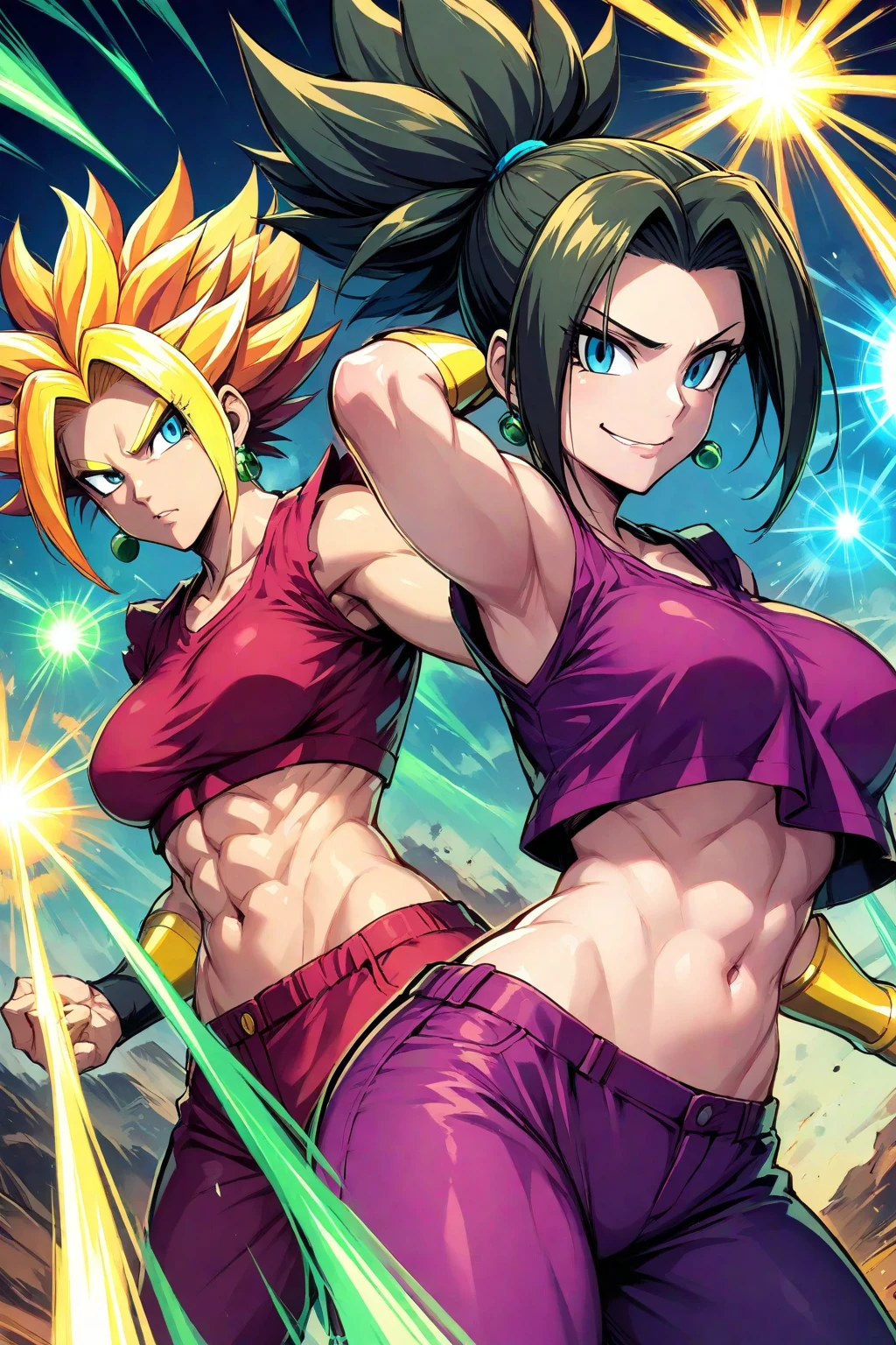 Female, feminine, androgynous, large breasts, transgender Broly from Dragon Ball Super, 1boy, closed mouth, female focus, muscular, muscular male, standing alone on Namek, sash, serious, solo, spiked hair, ultra instinct, ((masterpiece)), erotic, sexy female Waifu, photorealistic anime realism trending on civitai perfect composition perfect render innovative design dynamic angle perfect pose perfect body perfect face perfect hands perfect fingers perfect, signature Broly outfit, Dragon Ball style environment, realistic background, detailed background detailed outfit perfect nails, highest resolution, 12inchpenis, penisbulge