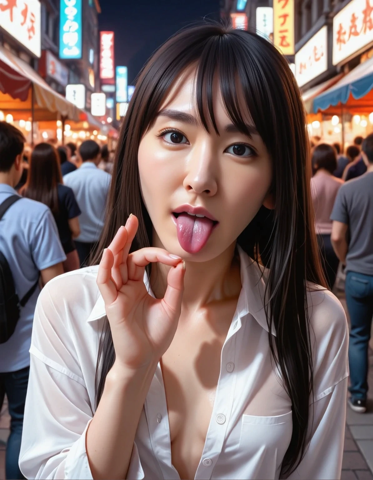nsfw, woman exposing pussy in public at crowded amusement park, beautiful asian woman, (drool dripping from mouth:1.3), (pussy juice dripping from pussy:1.4), wide smile, extremely detailed, ultra realistic, 8k, high resolution, realistic, photorealistic, masterpiece, intricate details, vivid colors, cinematic lighting