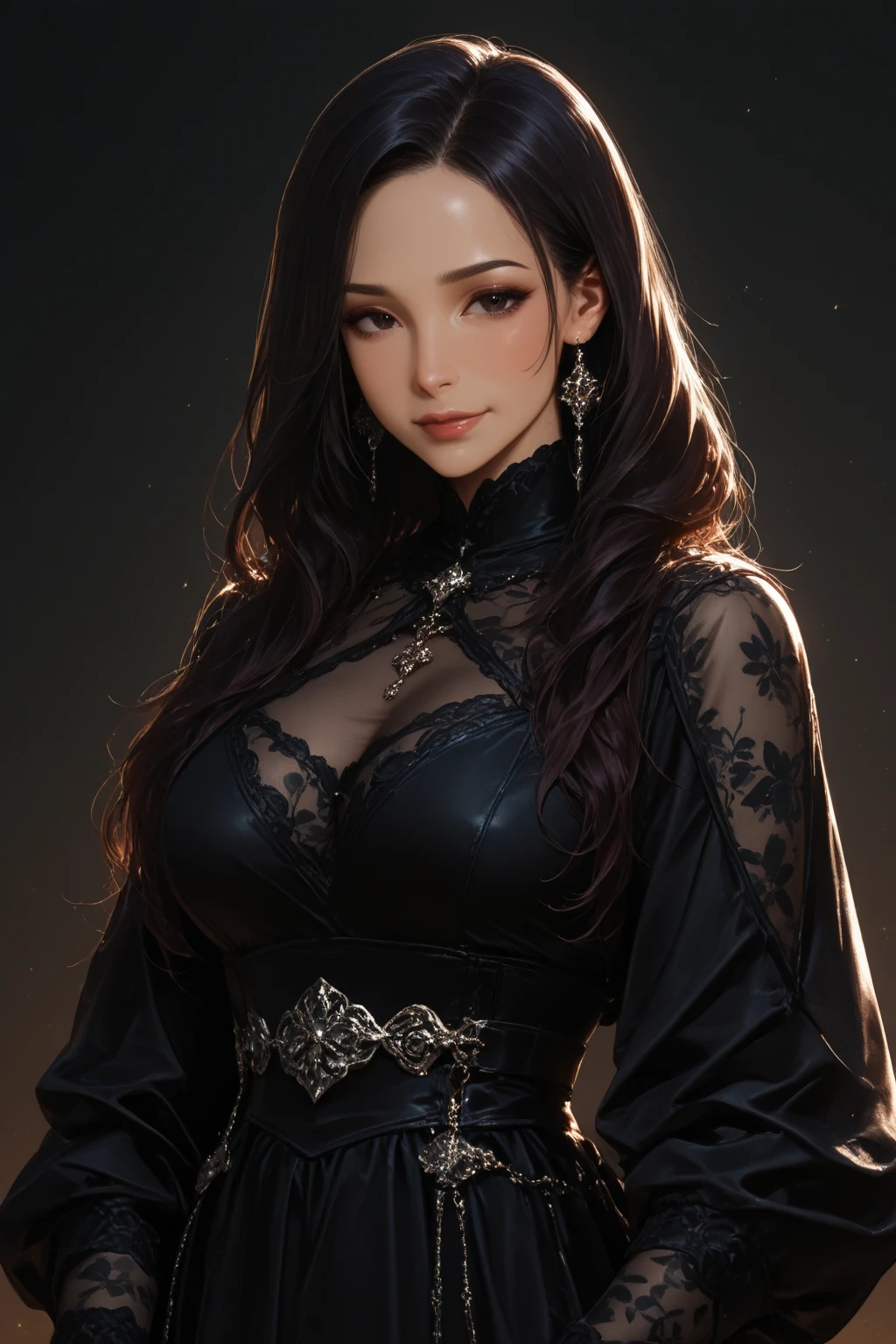 (Ultra-realistic), (figure), (Increased resolution), (8K), (Very detailed), (Best figure), (Beautiful and detailed), (Highest quality), (Super detailed), (masterpiece ), ( wallpaper), (Detailed face), alone, 1 Girl, View your viewers, Fine details, Detailed face, In the Dark, Deep Shadow, Modest, Pure Erotic Face Ace_v1, smile, Straight long hair, White shawl, 46 point diagonal bangs，Lots of flowers in the background，Ample breasts