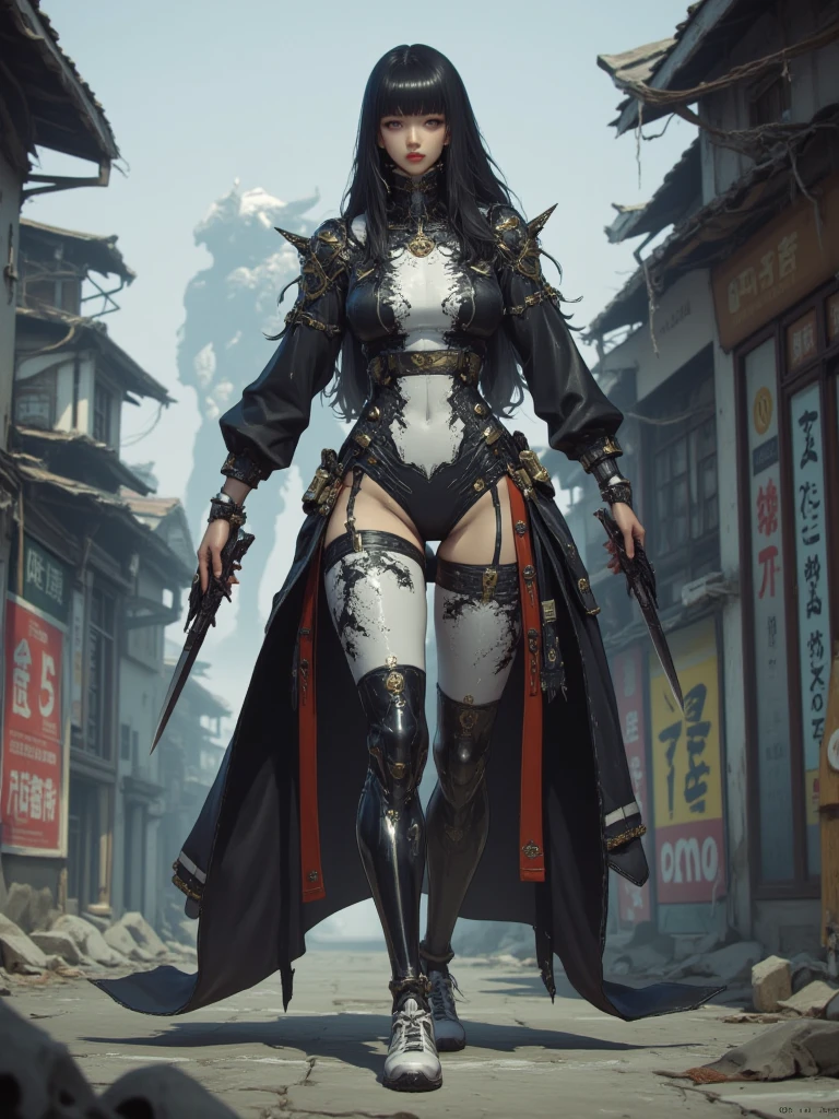 Hyperrealistic version of a woman kneeling down with a sword in her hand, very beautiful cyberpunk samurai, anime cyberpunk art, cyberpunk samurai, cyberpunk anime art, anime cyberpunk, cgsociety 9, digital cyberpunk anime art, style of maciej kuciara.1girl, samurai armor, helmet oni evil mask,intricate, ornaments detailed, cold colors, metal, egypician detail, highly intricate details, realistic light, trending on cgsociety, glowing eyes, facing camera, neon details, ultra realistic details, portrait full body, japanese atmosphere, global illumination, shadows, octane render, 8k, ultra sharp.cool lolita.