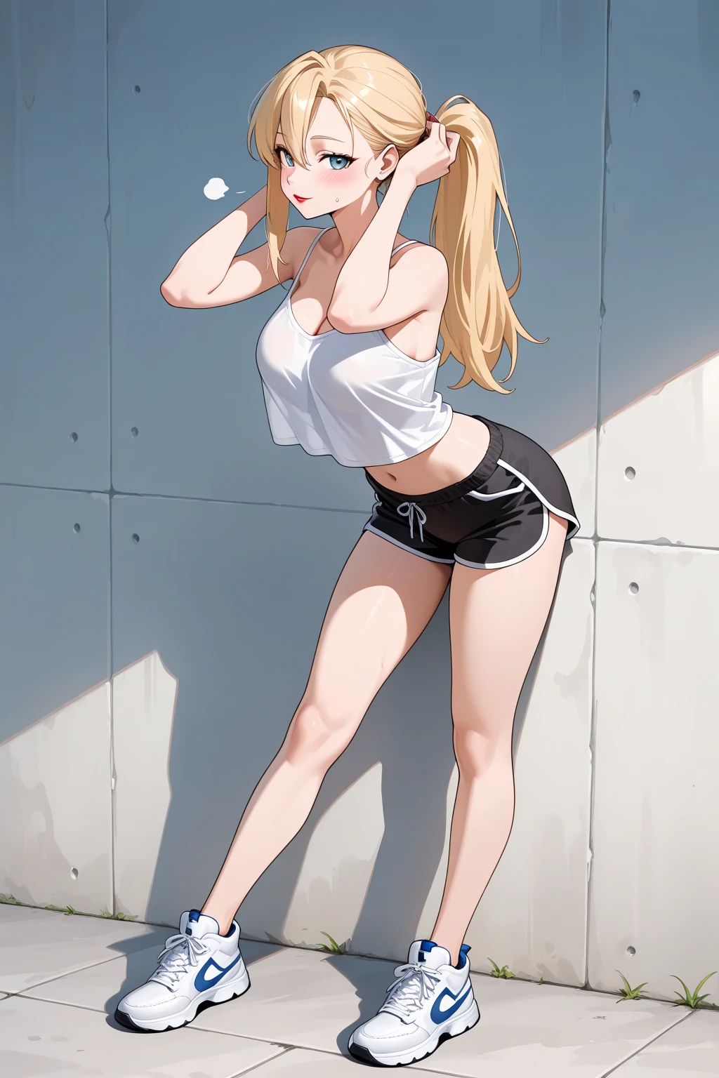 nsfw,(masterpiece, best quality:1.4), (absurdres, absolutely resolution, highres, extremely detailed), BREAK (1girl, beautiful girl, cute girl, shiny body, shiny skin, small breasts), (orange long straight hair, dark purple eyes), BREAK (gray sports bra and sports panty:1.5),(undress),BREAK (all fours:1.5), sweat, open mouth, (soccer football ground:1.2), BREAK (cowboy shot:1.2), (back shot:1.4), (looking back:1.2),BREAK(bukkake:1.2),(cum on butt:1.2), (feel good),(one eye closed),(out tongue),(ass),BREAK (perfect anatomy, perfect arms, perfect hand, perfect finger, perfect legs:1.6),(sex,back,pov:1.3),