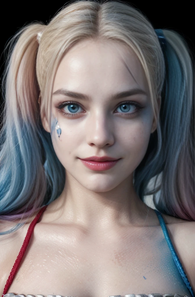 <lora:harleyssktjl2024:0.8>,harleyssktjl2024,1girl,model shoot,beach,bikini,thong,pov,photorealistic,8k,uhd,masterpiece,detailed skin,skin pores,intricate,depth of field,full body,raw image,double bun,makeup,blonde hair,crazy smile,cinematic lighting,large breasts,multicolored hair