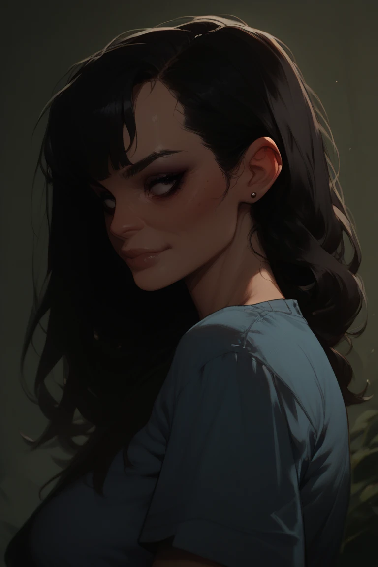 A closeup of a woman in a black top and a black bra, estilo de arte de charlie bowater, Estilo Charlie Bowater, retrato de vampiro, arte do personagem charlie bowater, Alena Aenami e Artgerm, Neoartcore e Charlie Bowater, Charlie Bowater cores ricas e profundas, lazy art style, Artgerm e Tom Bagshaw
