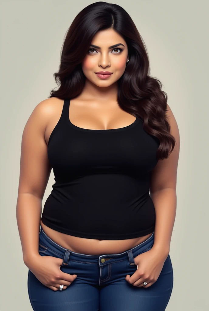 Parineeti Chopra, sexy pose, naughty smile, Alone, real details, real face, red shirt, sleeveless shirt, shirt button open, tight shorts, Highly detailed face, Clear skin, clear face, beautiful lips, perfect eyes, proper eye spacing, full body in frame, Big tight breast, perfect shape breast, full cleavage visible, under arms shaved & clean, smooth underarms, High Quality, Ultra focus, proper fingers, proper teeth, proper tongue, 4K resolution, very zoom out, cinematic lighting, unreal engine 5